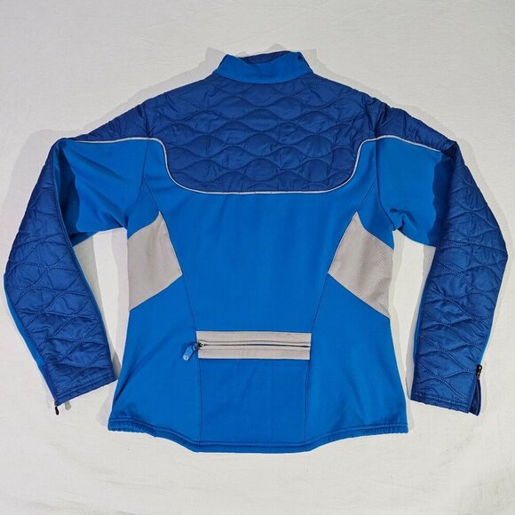 Pearl Izumi Medium Blue Gray Quilted Full-Zip Womens Cycling Jacket Reflective - Picture 4 of 4